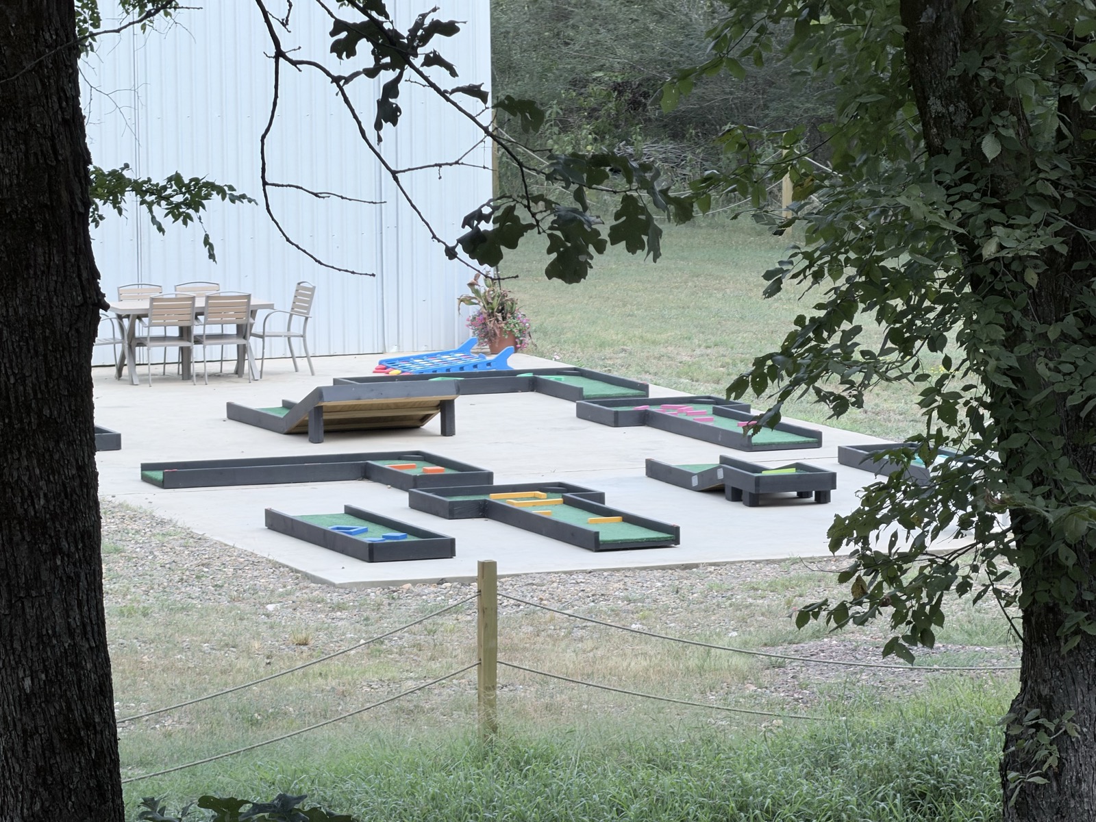 The mini golf course at Pickle Putt Pour, an easy walk from the cabin
